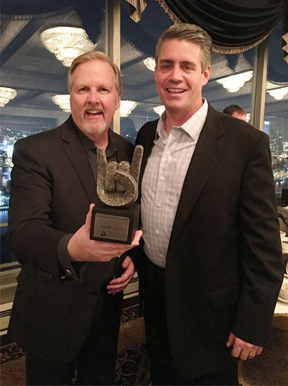 Dave pictured with his award and Greg Anderson of the American Diabetes Association